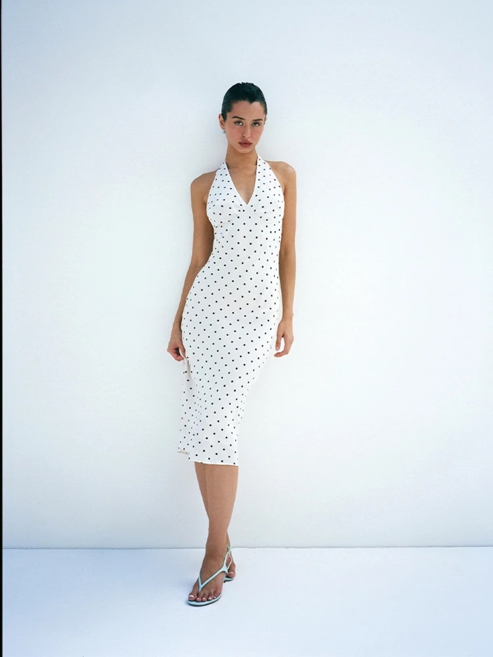 Realisation par Sadie halter silk dress in petite spot / size XS